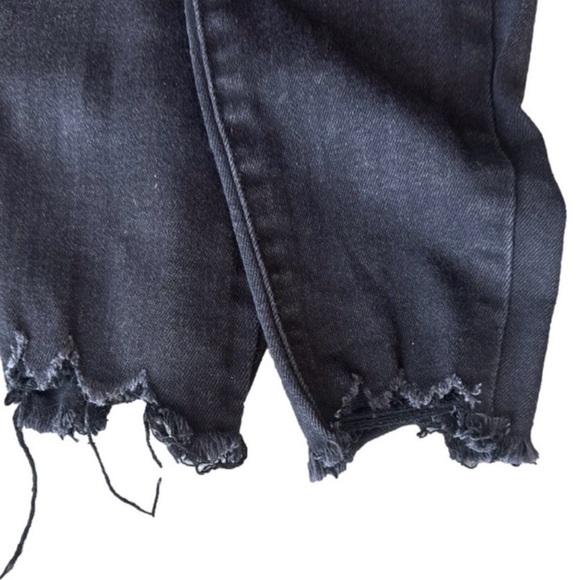 👉 🔥 KANCAN Black High Rise Skinny Jeans | Shark Bite Hem | Button Fly | 0/23 - Picture 7 of 13